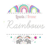 Rainbow Elephants on Light Lilac - Rainbows Collection - Lewis & Irene Fabrics