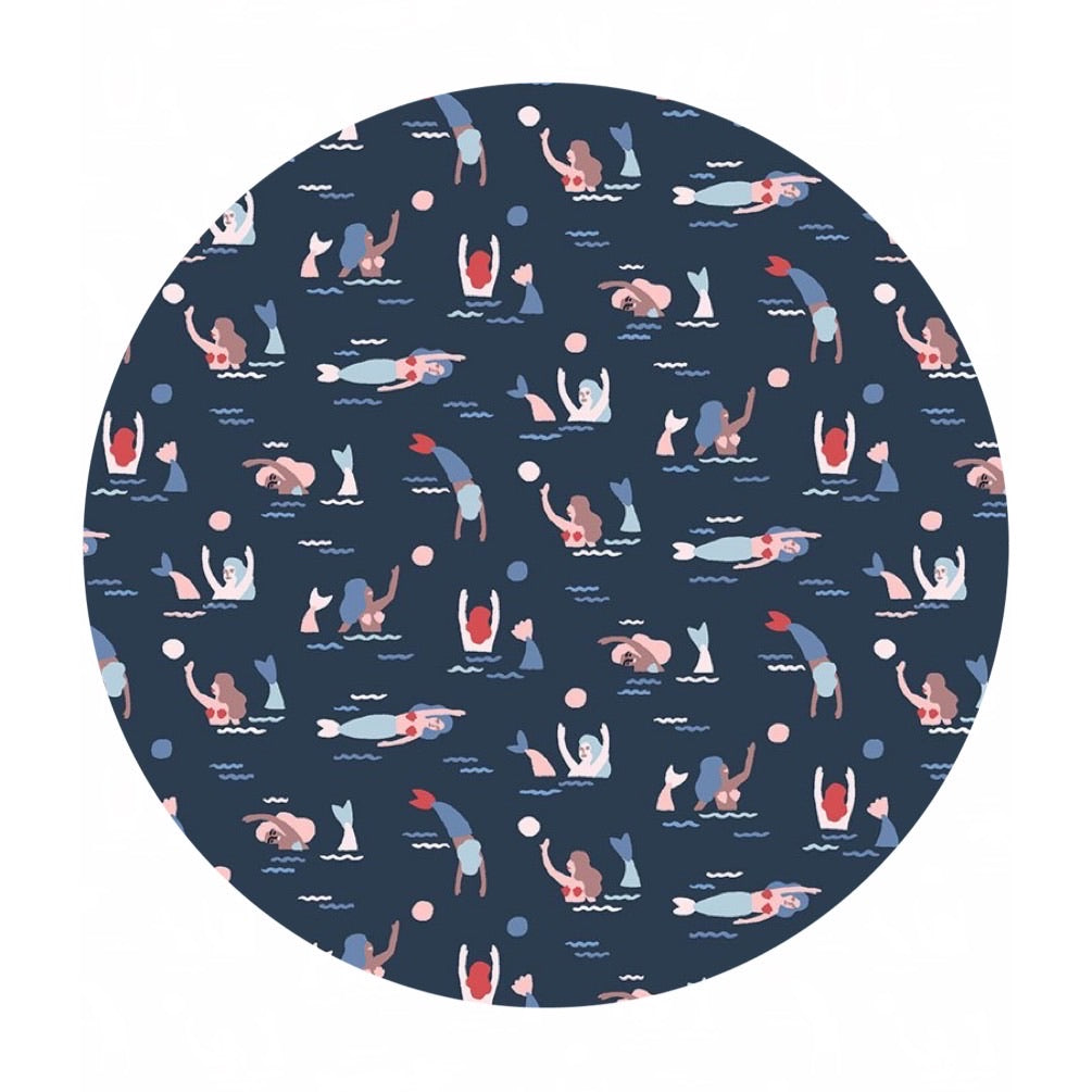 Ahoy Mermaids in Eclipse - Bootylicious Collection - Dear Stella Fabrics