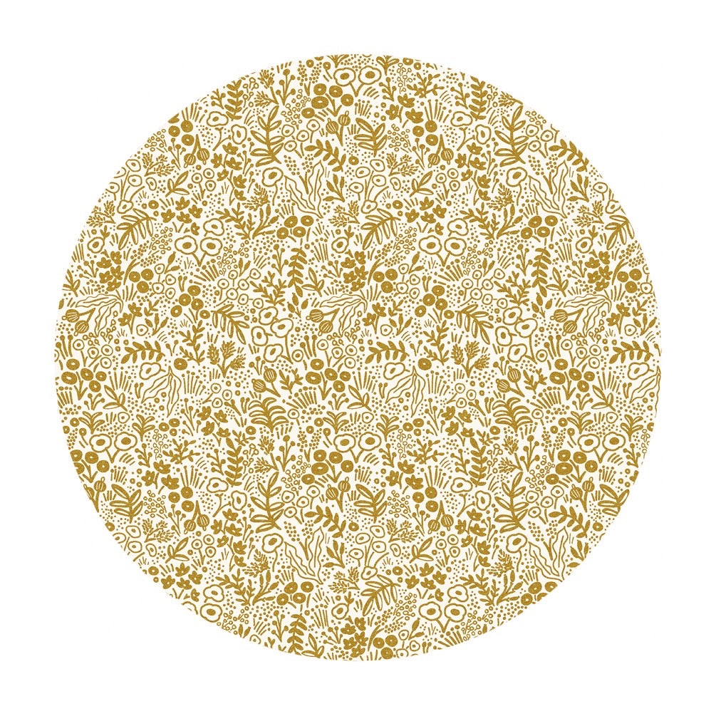 Re-stock! Tapestry Lace in Gold Metallic Cotton - Basics by Rifle Paper Co. - Cotton + Steel Fabrics