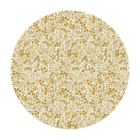 Tapestry Lace in Gold Metallic Cotton - Basics by Rifle Paper Co. - Cotton + Steel Fabrics