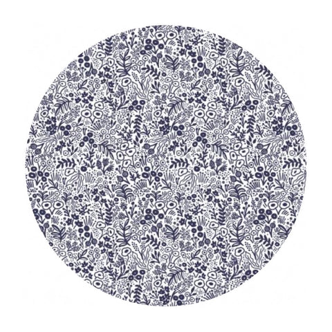 2.5 meters left! - Tapestry Lace in Navy Cotton - Basics by Rifle Paper Co. - Cotton + Steel Fabrics