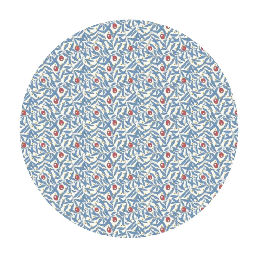 Holiday Berries in B (Blue) - Merry & Bright Collection - Liberty Fabrics