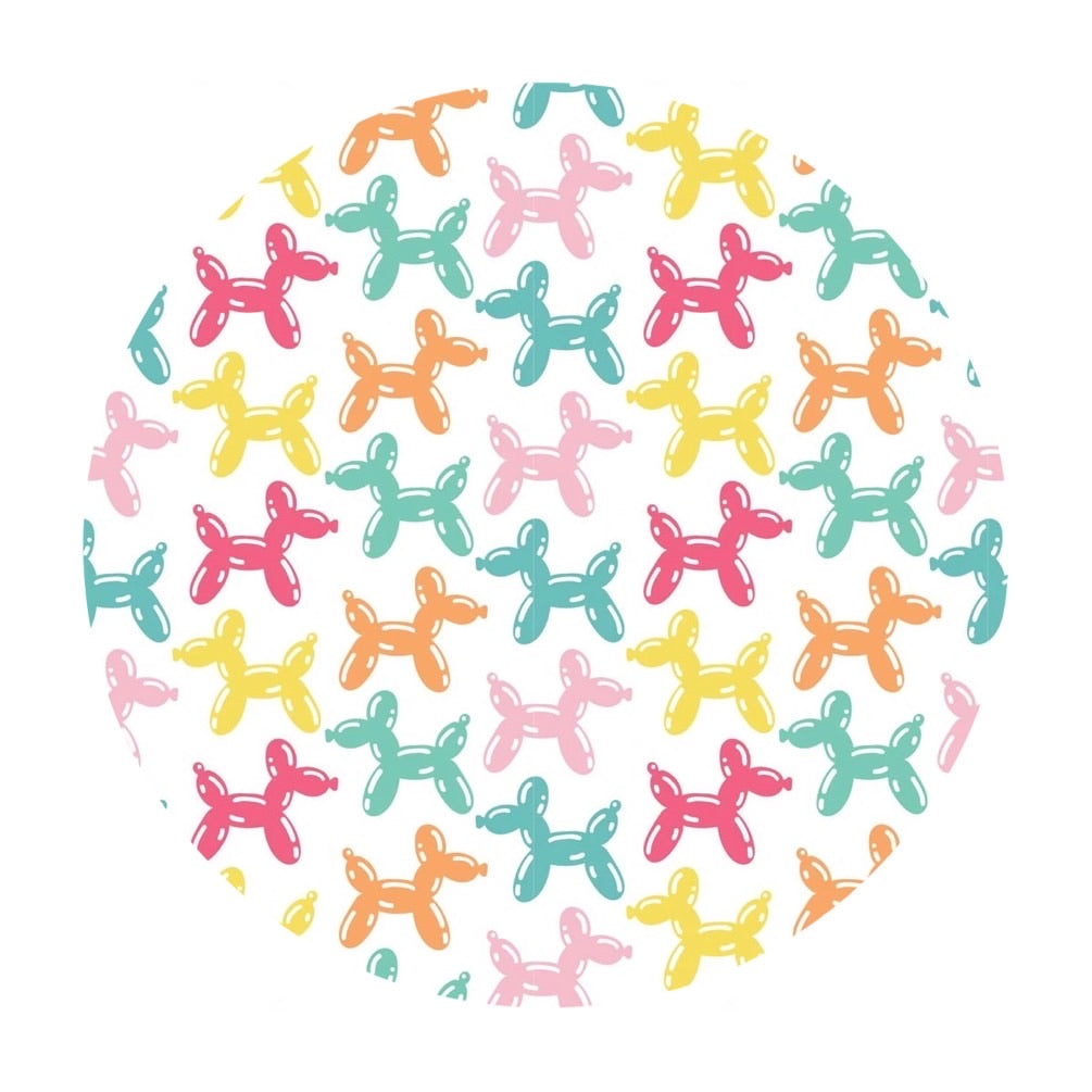 2.5 meters left! - Bright Balloon Animals on White - Be The Rainbow Collection - Camelot Fabrics