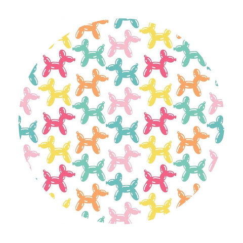 Bright Balloon Animals on White - Be The Rainbow Collection - Camelot Fabrics