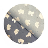 Polar Bears on Light Denim Blue with Pearl - Small Things Polar Animals Collection - Lewis & Irene Fabrics