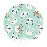 Animal Flower Crowns in Seafoam - Floral Menagerie Collection - Camelot Fabrics