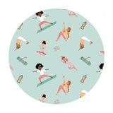 Yoga Girls in Seafoam - Omstoppable Collection - Camelot Fabrics