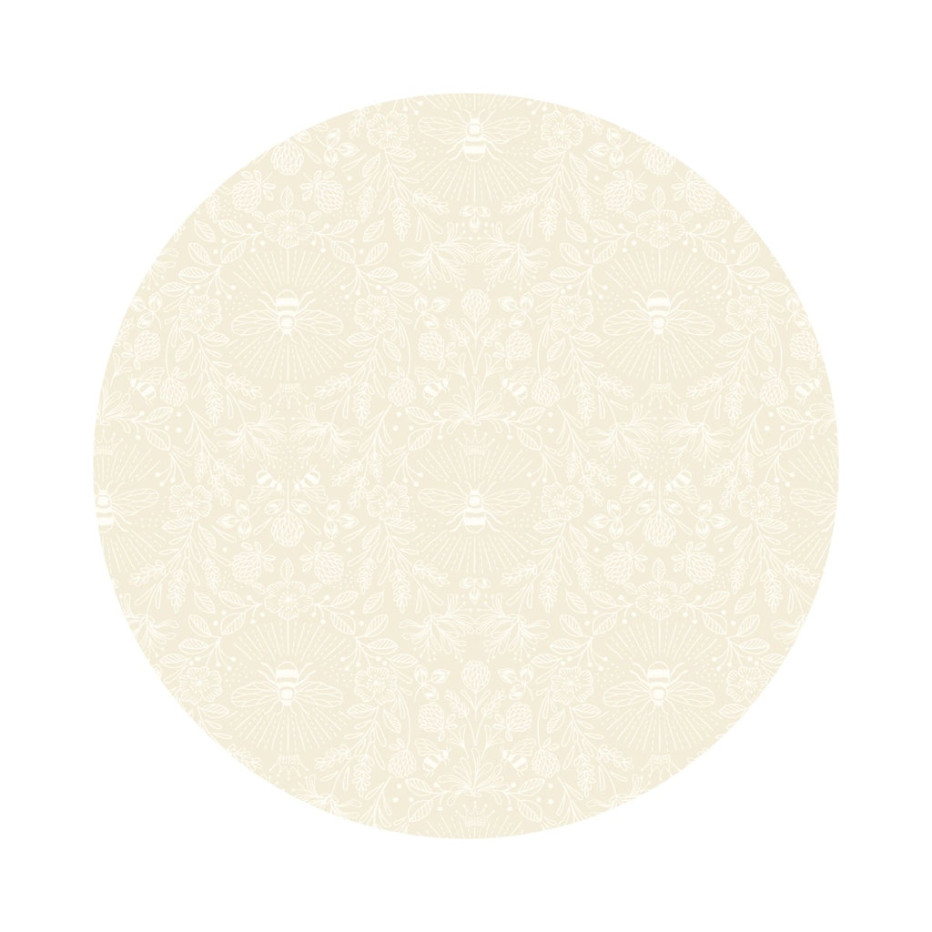 1 meter left! - Queen Bee Cream on Cream - Tiny Tonals Collection - Lewis & Irene Fabrics