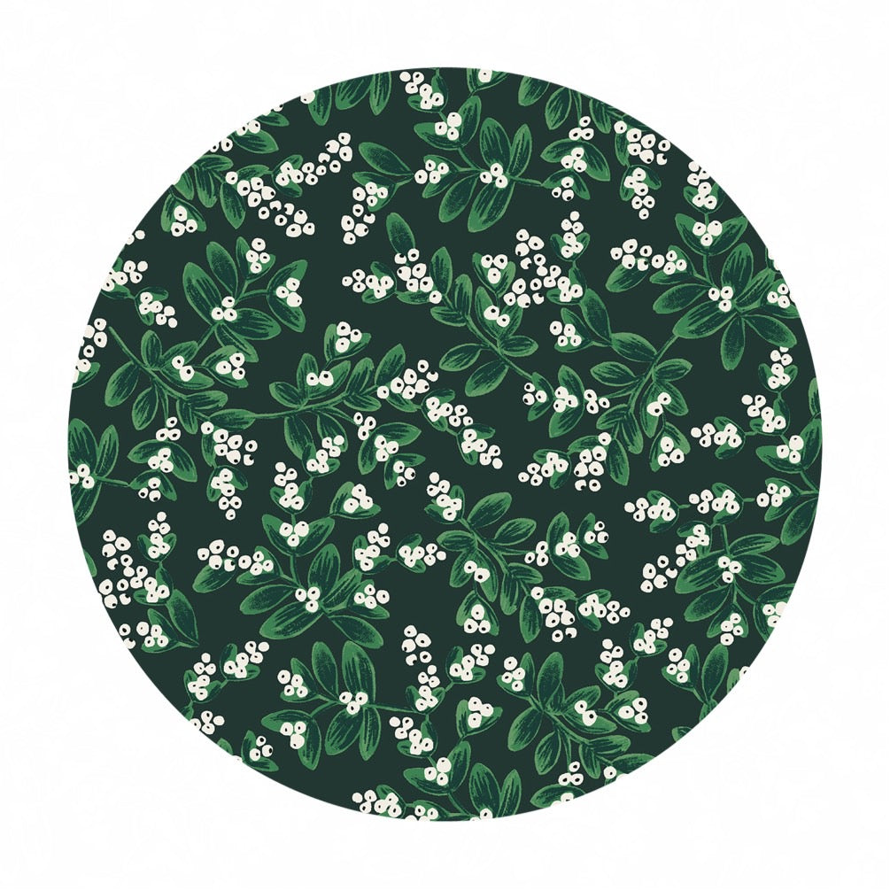 Rifle Paper Co. Holiday Classics Mistletoe Metallic Red - PER QUARTER METRE Rifle Paper Co. Holiday Classics Mistletoe Metallic Red - PER QUARTER METRE