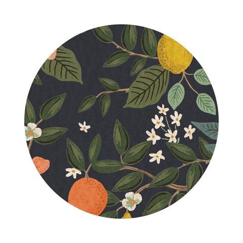 Citrus Grove in Navy Unbleached Canvas - Bramble Collection by Rifle Paper Co. - Cotton + Steel Fabrics