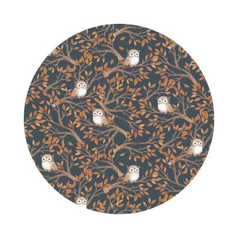 3.5 meters left! - Owls in Iron - Little Forest Collection - Dear Stella Fabrics