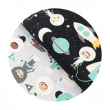 2 meters left! - Space Explorers Space Collage in Mint on Black - Space Explorers Collection - Robert Kaufman Fabrics