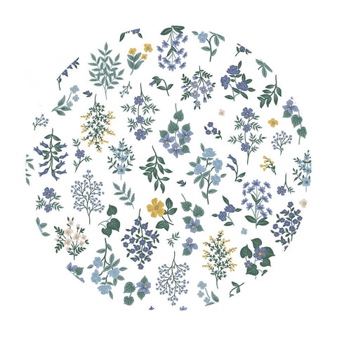 .5 meters left! - Hawthorne in Periwinkle Cotton - Strawberry Fields by Rifle Paper Co. - Cotton + Steel Fabrics