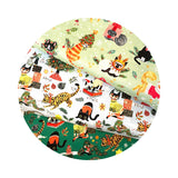 2 meters left! - Pixie Play in Pine - Not Ameowsed Collection - Dear Stella Fabrics