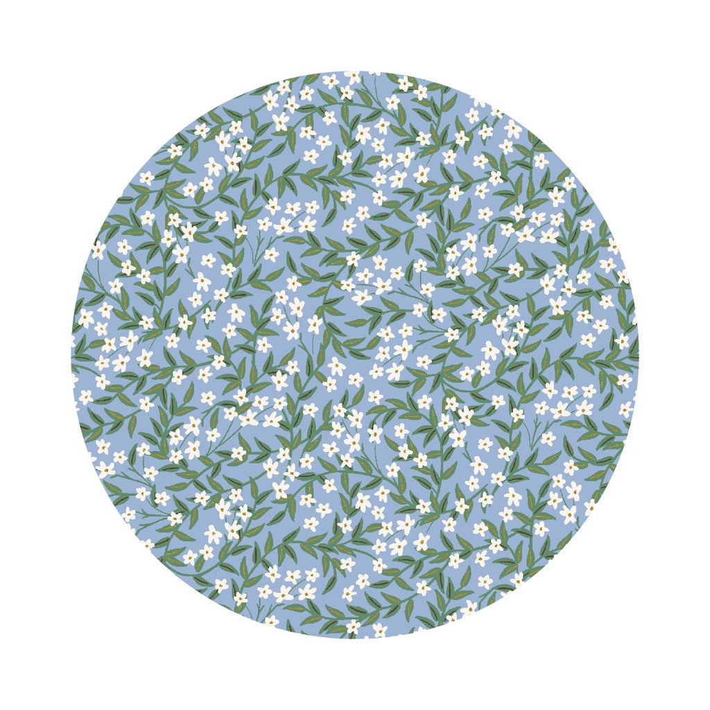 2 meters left! - Daphne in Blue Metallic - Bramble by Rifle Paper Co. - Cotton + Steel Fabrics