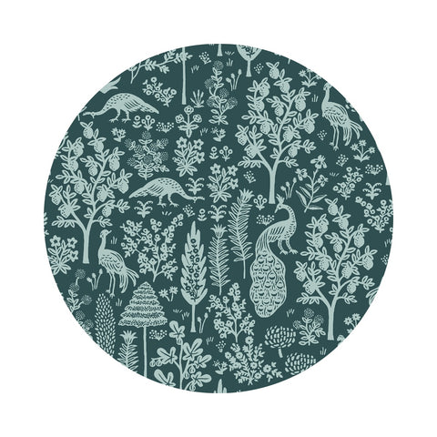 1 meter left! - Menagerie Silhouette in Emerald Cotton - Camont Collection by Rifle Paper Co. - Cotton + Steel Fabrics