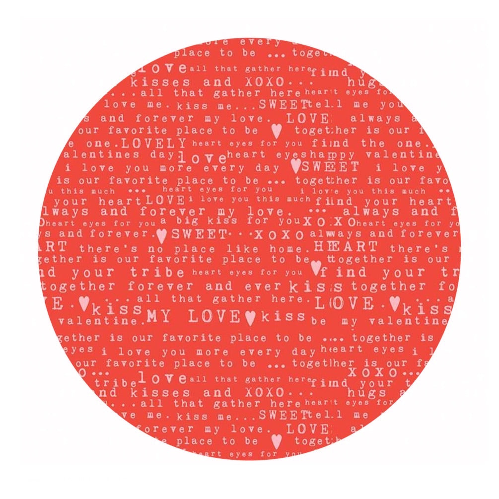 2 meters left! - Love Text in Red - Sending Love Collection - Riley Blake Designs