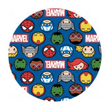 Faces & Logos in Blue -  Marvel Kawaii 2 Collection - Camelot Fabrics