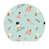 Yoga Girls in Seafoam - Omstoppable Collection - Camelot Fabrics