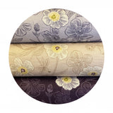 4.5 meters left! - Rambling Floral on Dark Cream - Botanic Garden Collection - Lewis & Irene Fabrics