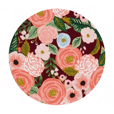 1.5 meters left! - Juliet Rose in Burgundy Canvas - Garden Party by Rifle Paper Co. - Cotton + Steel Fabrics