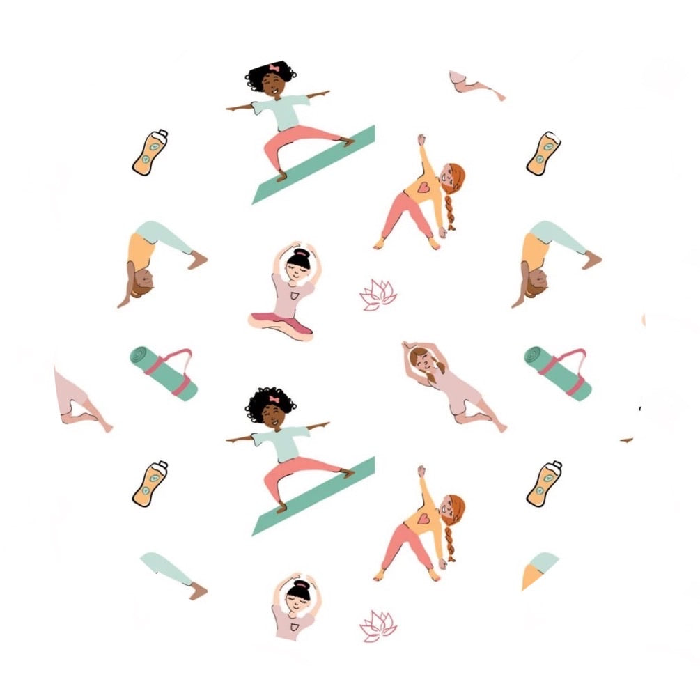 Yoga Girls in White - Omstoppable Collection - Camelot Fabrics