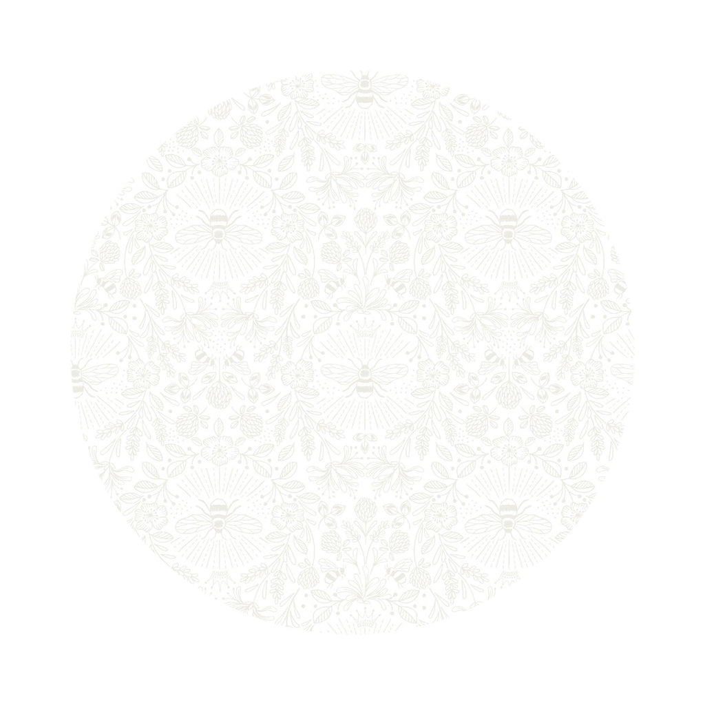 1 meter left! - Queen Bee White on White - Tiny Tonals Collection - Lewis & Irene Fabrics