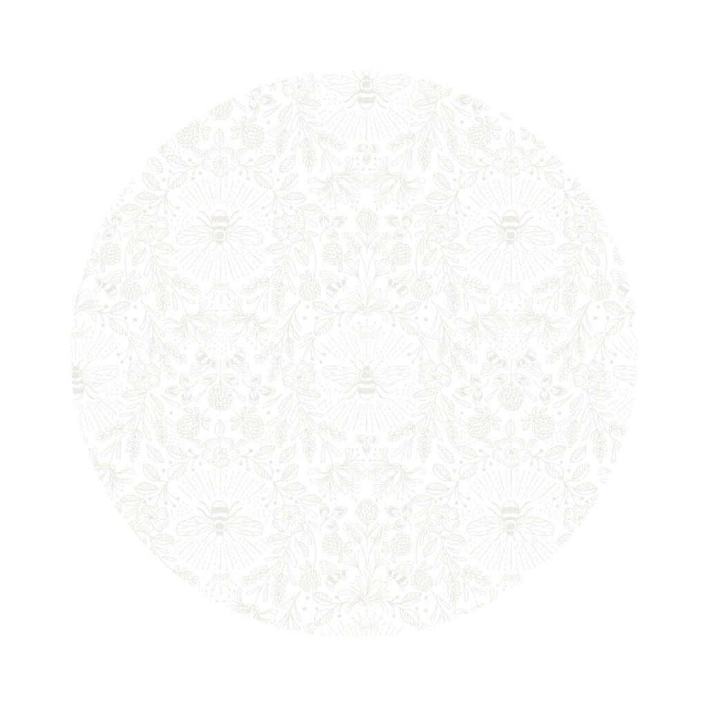 Queen Bee White on White - Tiny Tonals Collection - Lewis & Irene Fabrics