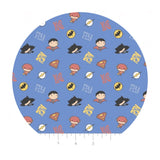 Justice League Boy Editorial in Blue - Character Nursery Collection - Camelot Fabrics