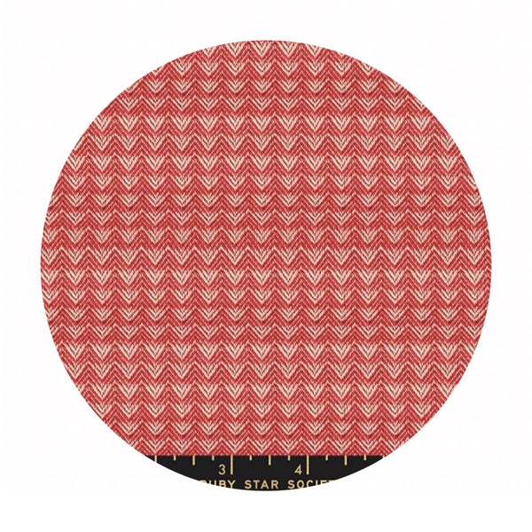 3.5 meters left! - Mountains in Warm Red - Warp & Weft Wovens Collecti ...