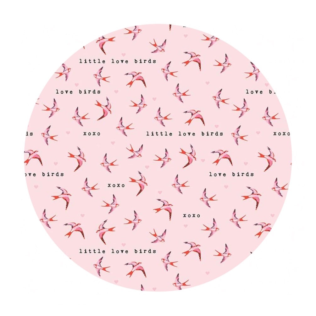 2 meters left! - Love Birds in Ballerina - Sending Love Collection - Riley Blake Designs