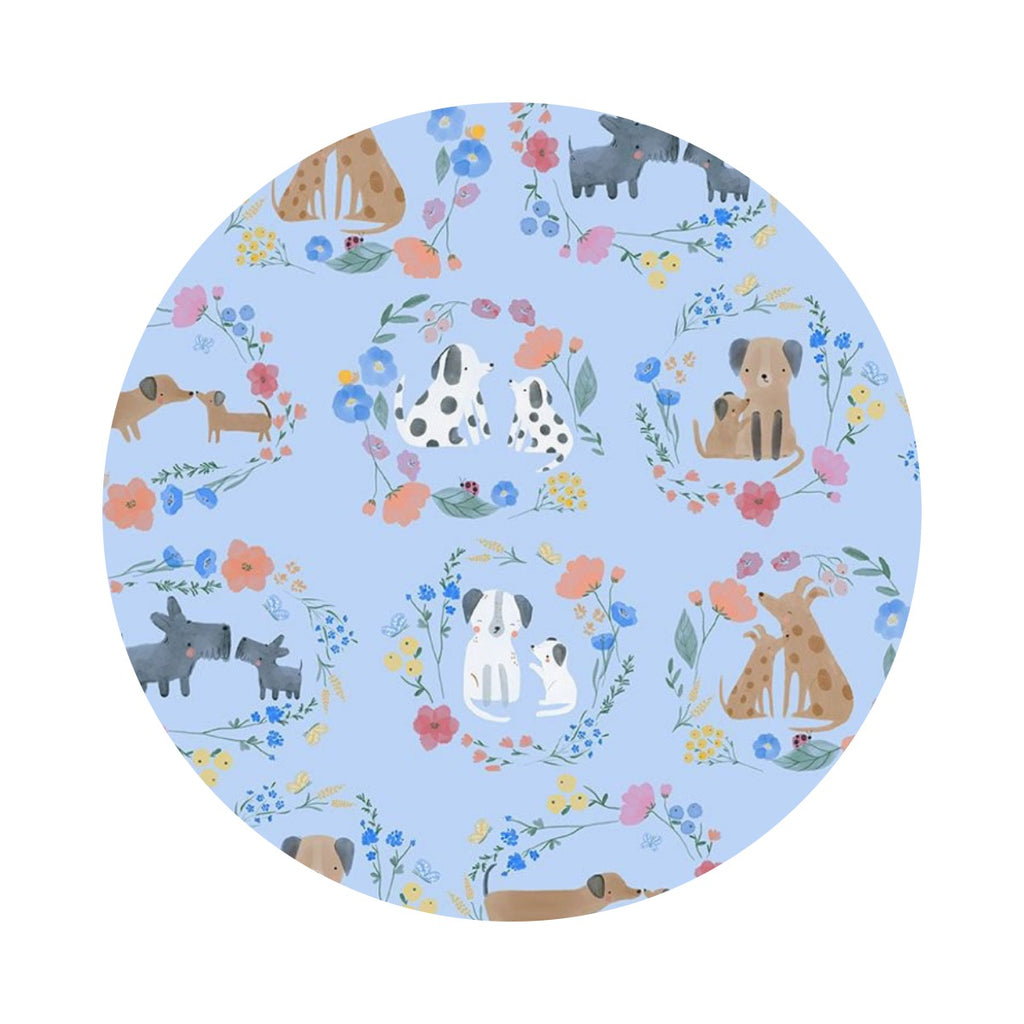 4 meters left! - Kiss My Mutt in Azure - Paws & Reflect Collection - Dear Stella Fabrics