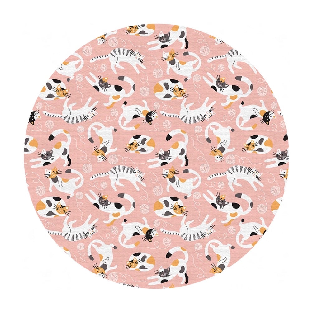 Cats in Pink - Tails & Whiskers Collection - Paintbrush Studio Fabrics