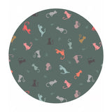 Cat & Mouse in Teal - Purrfect Petals Collection - Lewis & Irene Fabrics