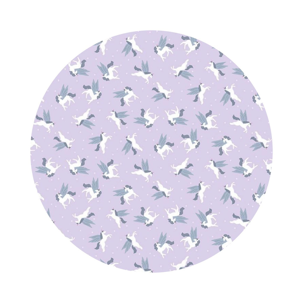 2.5 meters left! - Unicorns in Lilac - Make a Little Magic Collection - Dear Stella Fabrics