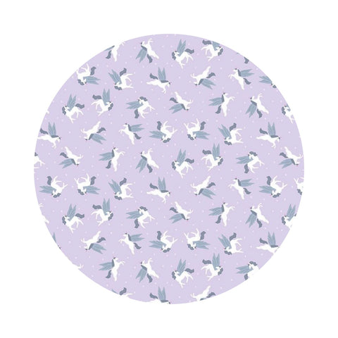 2.5 meters left! - Unicorns in Lilac - Make a Little Magic Collection - Dear Stella Fabrics