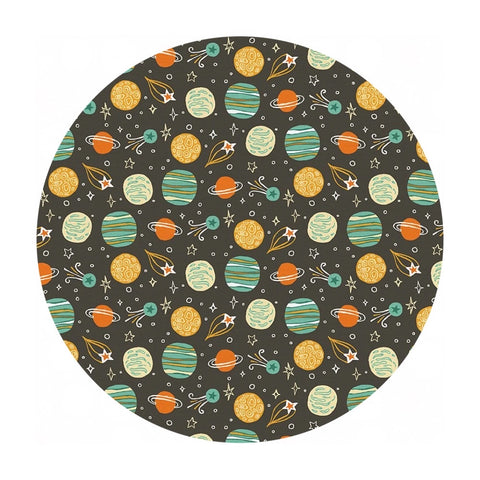 Planets in Yellow & Green - Space Monkey Collection - Paintbrush Studio Fabrics