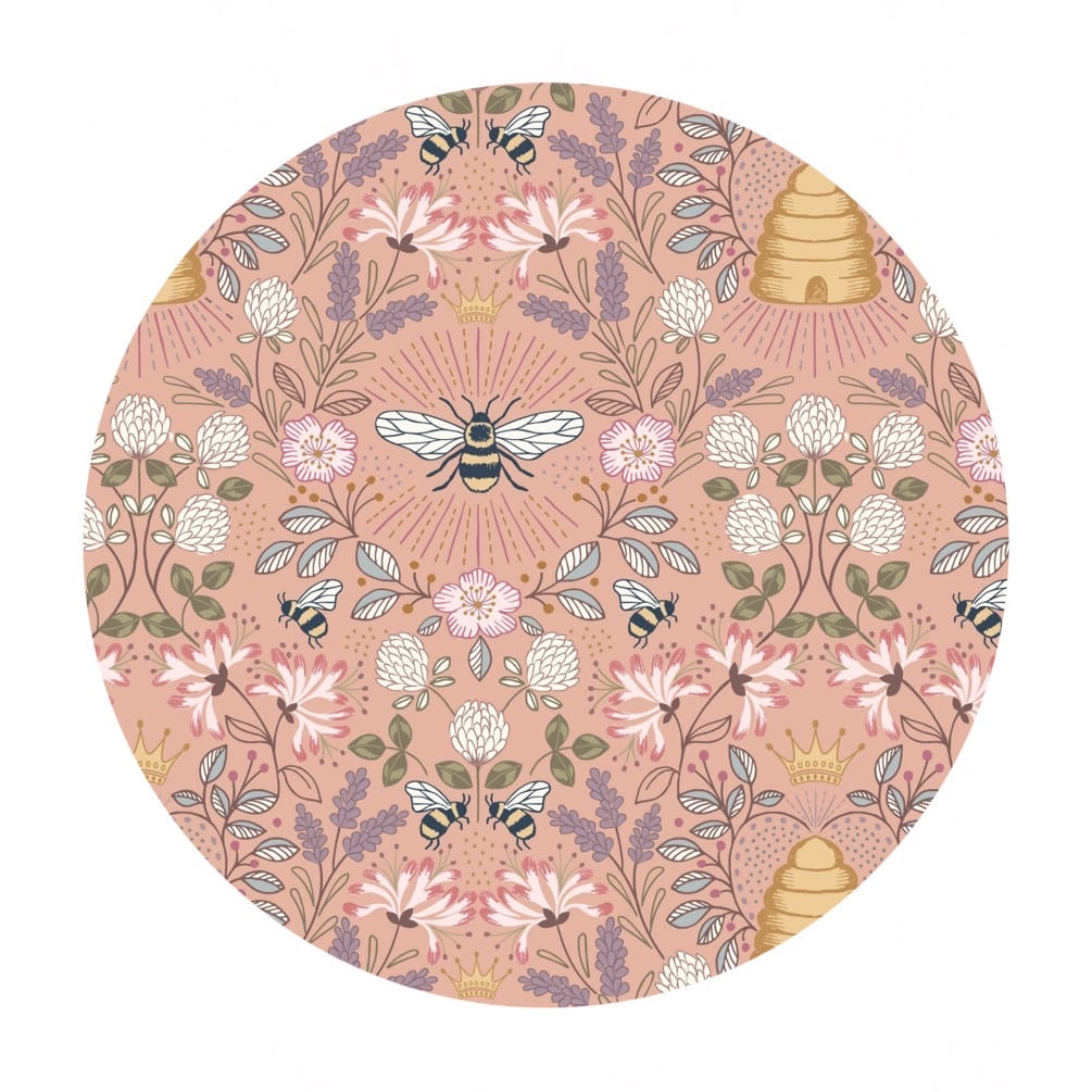 Bee Hives on Peach - Queen Bee Collection - Lewis & Irene Fabrics