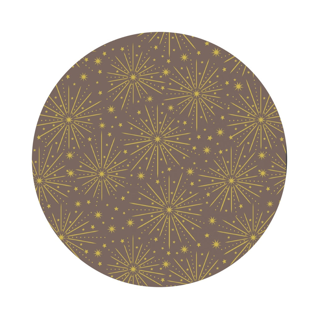 Gold Metallic Starburst on Fawn - Honey Bee Collection - Lewis & Irene Fabrics