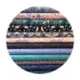 Enchanted Flowers on Dark Teal with Copper Metallic - Enchanted Collection - Lewis & Irene Fabrics