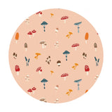 1 meter left! - Toadstools in Peach - Sweater Weather Collection - Camelot Fabrics