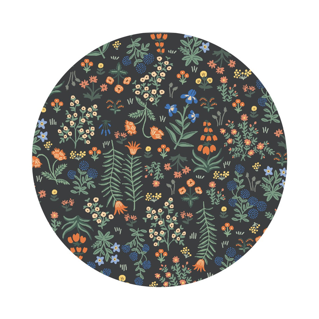 Menagerie Garden in Black Rayon - Camont Collection by Rifle Paper Co. - Cotton + Steel Fabrics