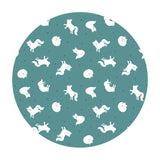 1 meter left! - Arctic Fox on Iced Teal with Pearl - Small Things Polar Animals Collection - Lewis & Irene Fabrics