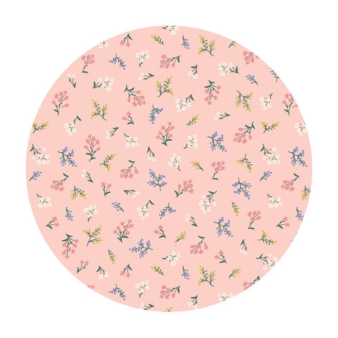 2 meters left! - Petites Fleurs Cotton in Blush - Strawberry Fields by Rifle Paper Co. - Cotton + Steel Fabrics