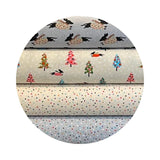 2.5 meters left! - Festive Snowfall in Cream - Daschund Through the Snow Collection - Camelot Fabrics