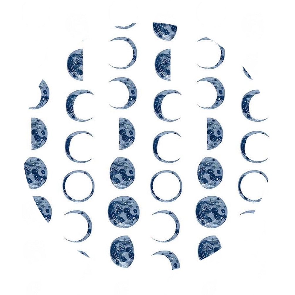 1 meter left! - Moons in White - Lantern Light Collection - Dear Stella Fabrics