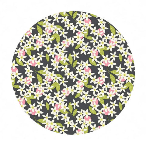 4 meters left! - Grove Blossoms in Charcoal - Grove Collection - Riley Blake Designs