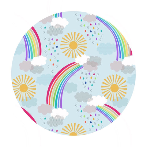 1 meter left! - Pastel Rainbows on Light Blue - Rainbows Collection - Lewis & Irene Fabrics