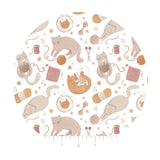 Smitten Kittens in White - Smitten Kitten Collection - Camelot Fabrics