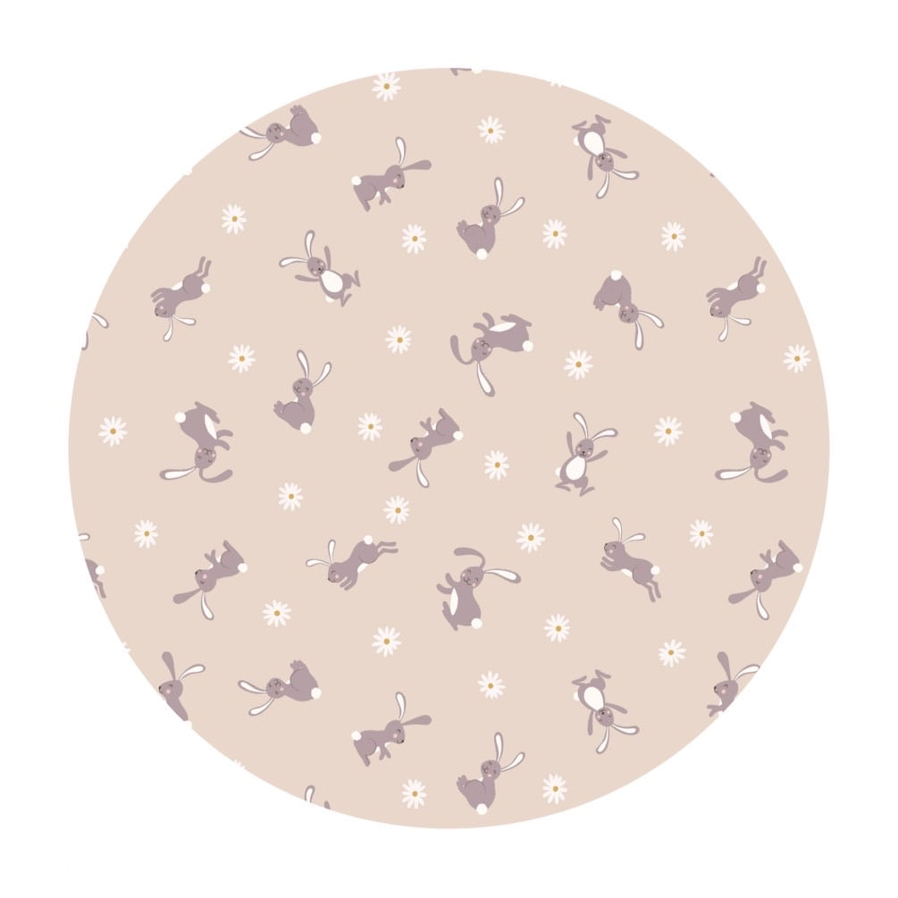 Bunnies on Dark Cream - Bunny Hop Collection - Lewis & Irene Fabrics